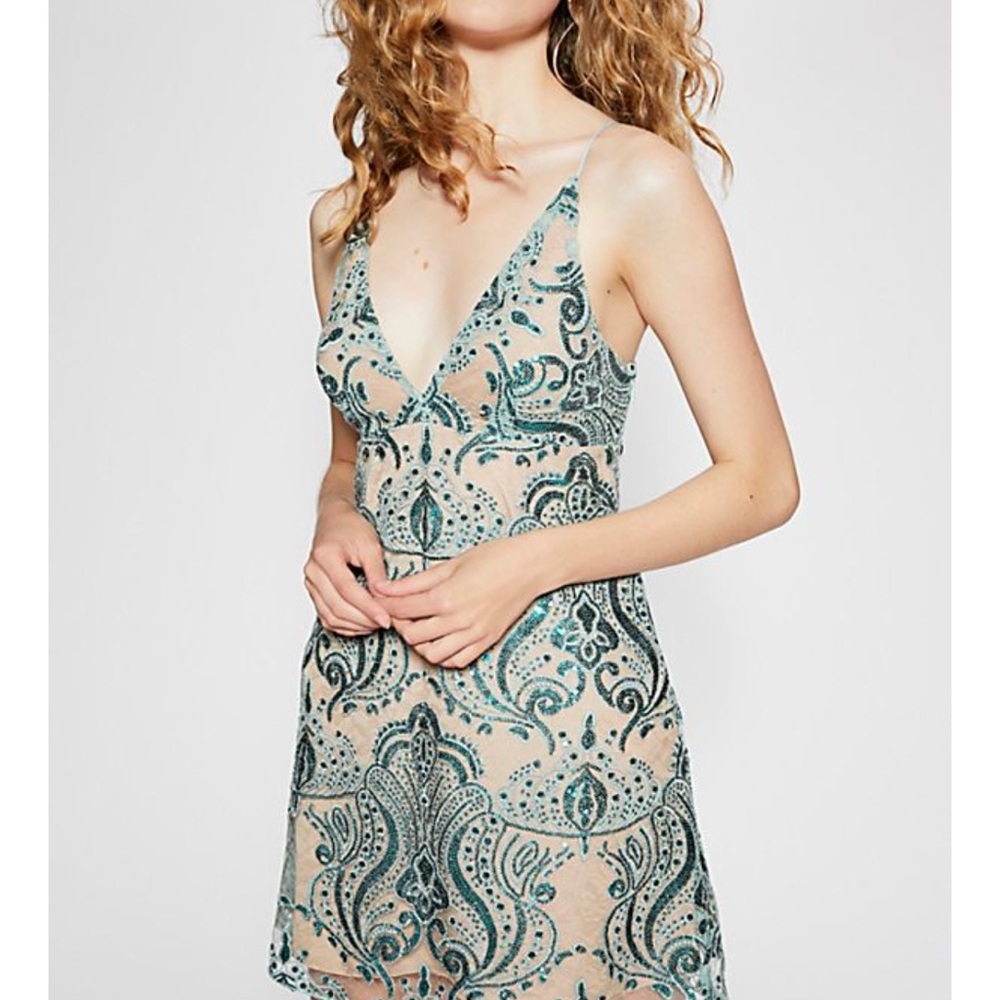 Free People Night Shimmers Mini Dress